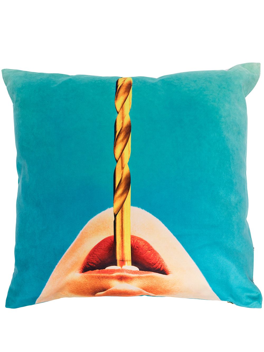 Seletti Drill 印花抱枕（50 x 50 厘米） - 蓝色