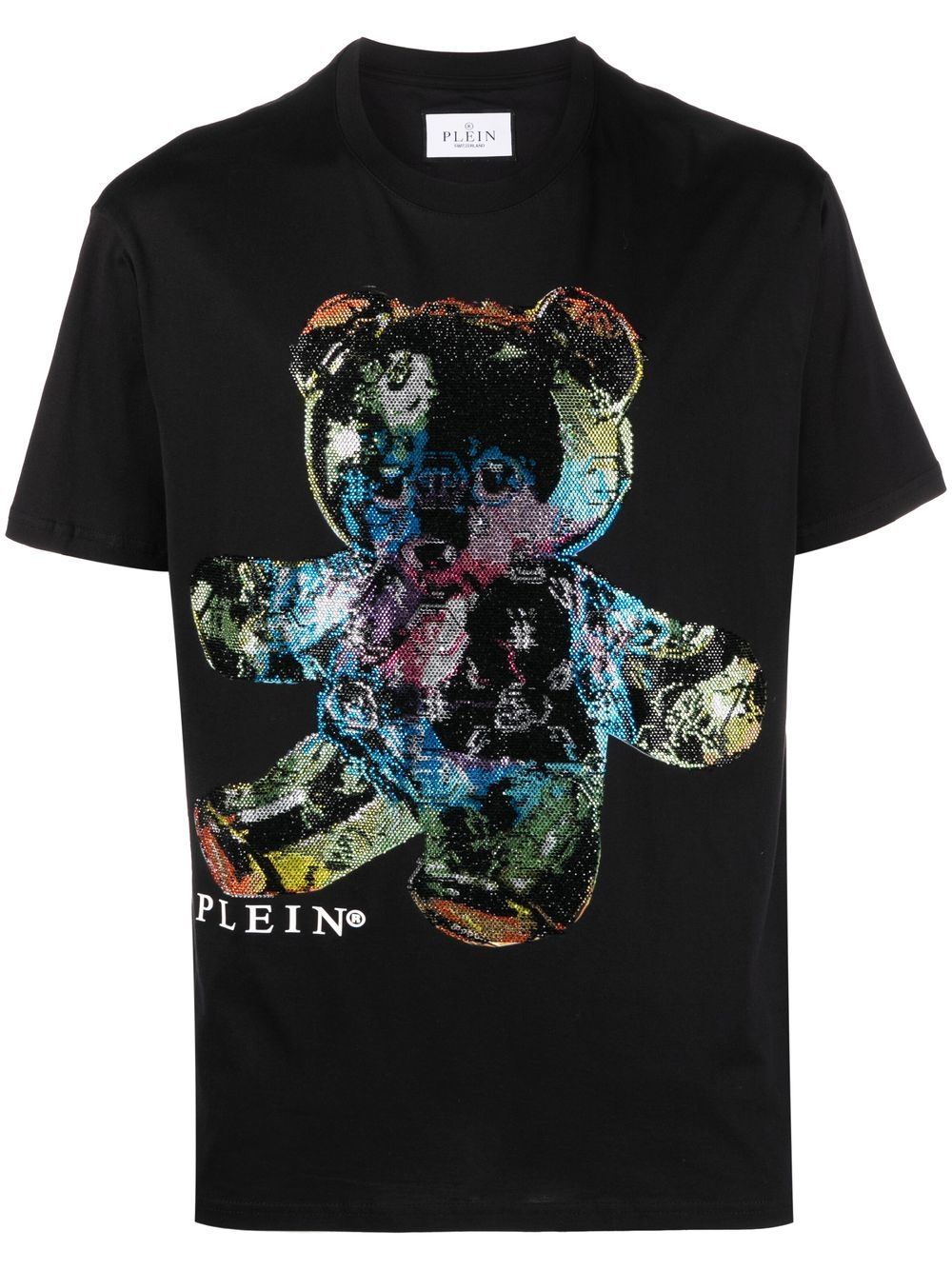 Philipp Plein 水钻缀饰泰迪熊印花T恤 - 黑色