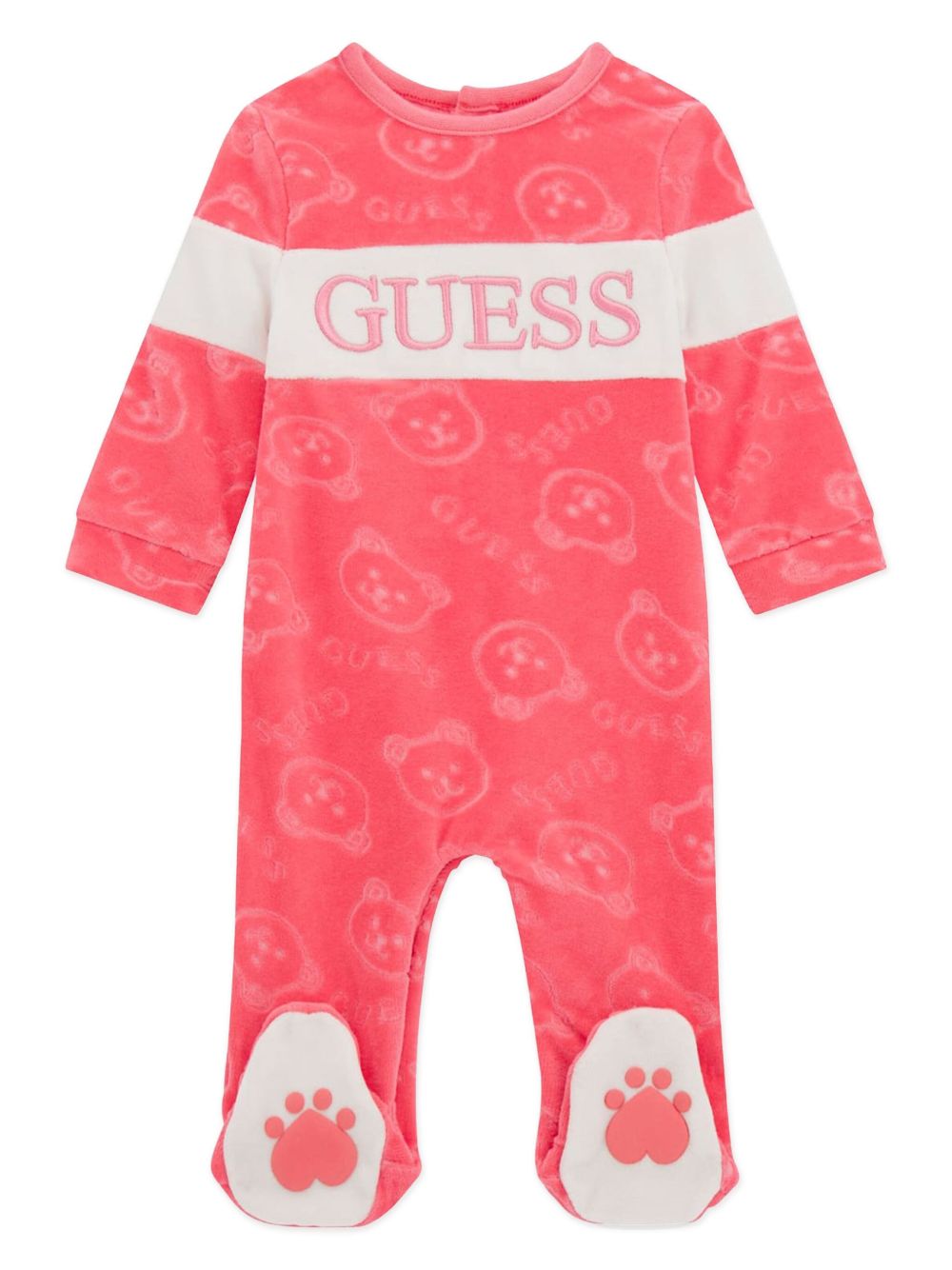 guess kids logo刺绣连体睡衣 - 粉色