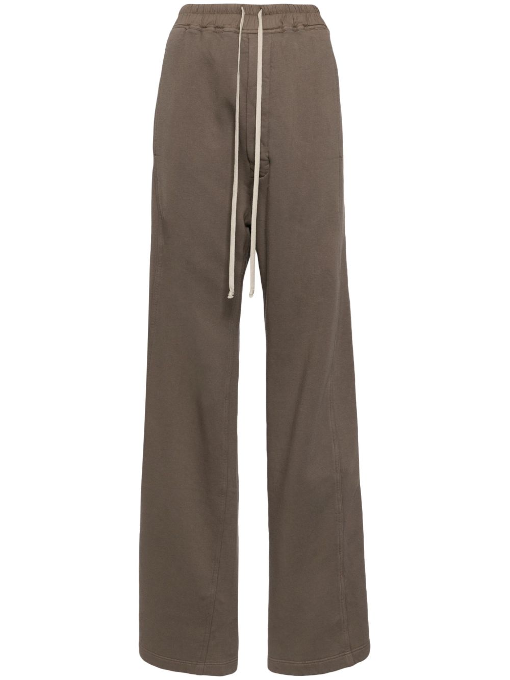 Rick Owens DRKSHDW drawstring cotton wide-leg trousers - 褐色