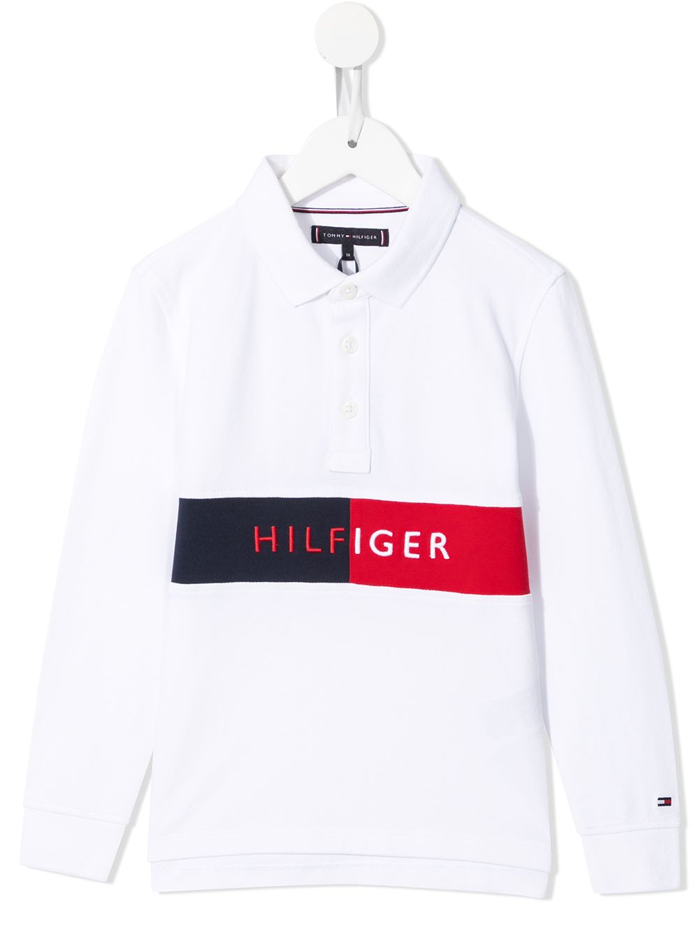 Tommy Hilfiger Junior logo刺绣polo衫 - 白色