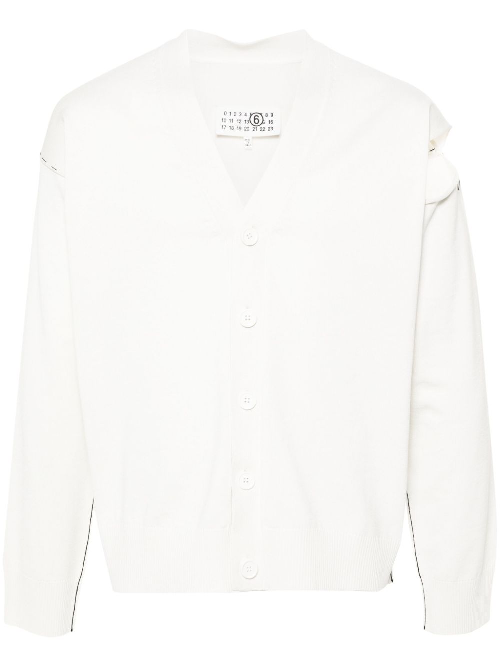 MM6 Maison Margiela 镂空细节开衫 - 白色
