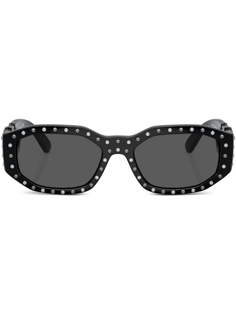 Versace Eyewear Biggie 铆钉缀饰太阳眼镜 - 黑色