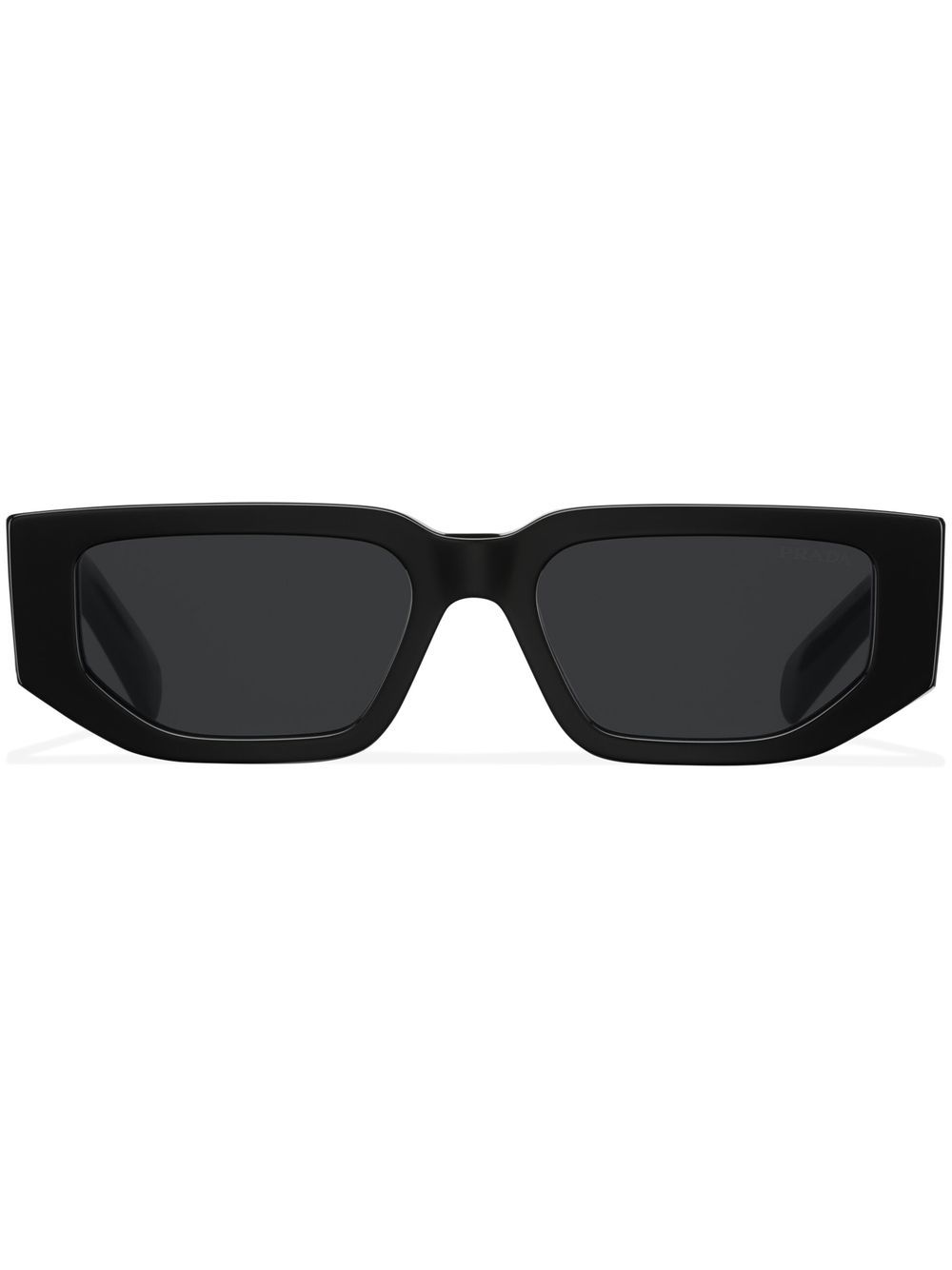 Prada Eyewear Symbole 长方框太阳眼镜 - 黑色
