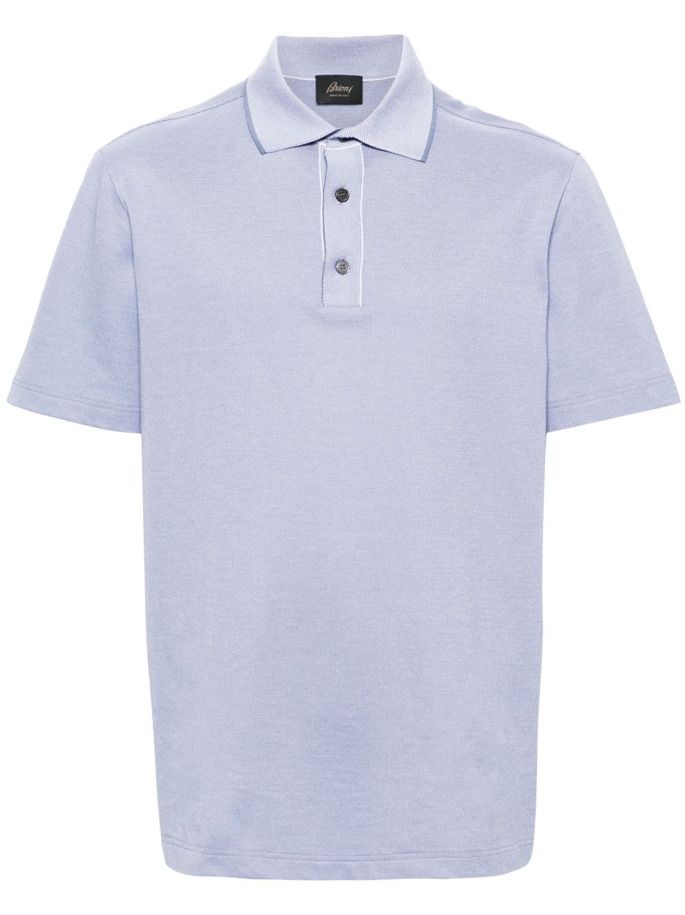 Brioni 珠地布棉polo衫 - 蓝色
