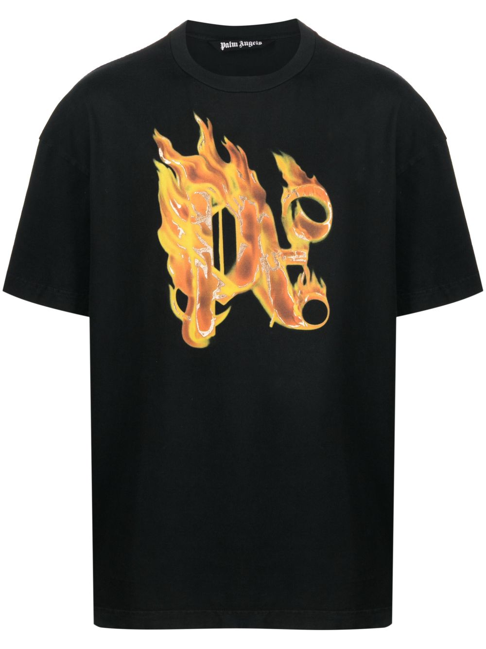 Palm Angels Burning 经典logo印花T恤 - 黑色