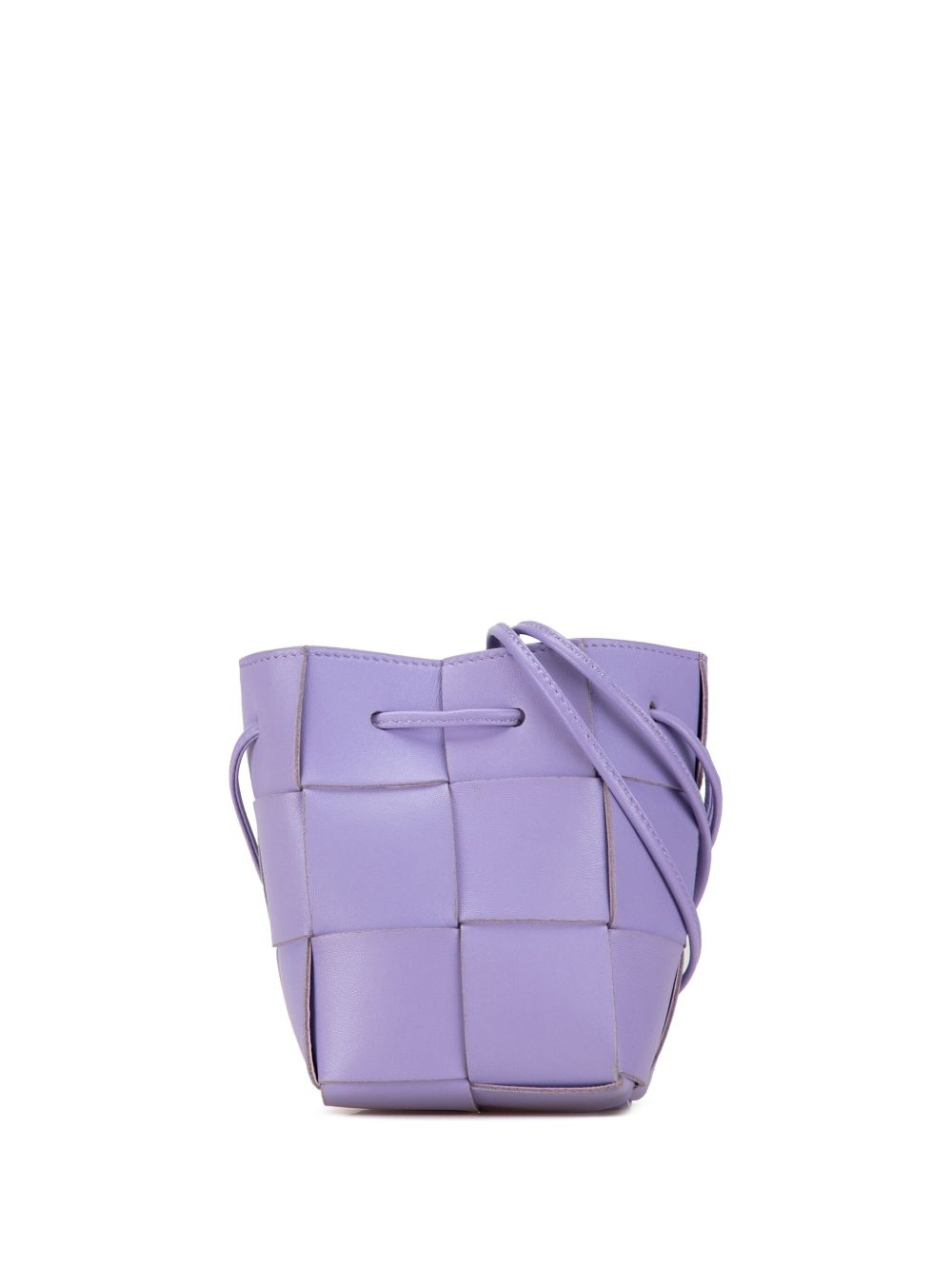 Bottega Veneta Pre-Owned Intrecciato Cassette 迷你小羊皮水桶包（2012-2023年典藏款） - 紫色