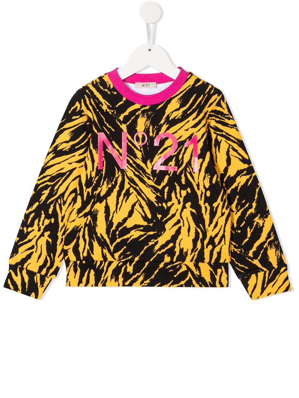 Nº21 Kids 虎纹logo套头衫 - 黑色