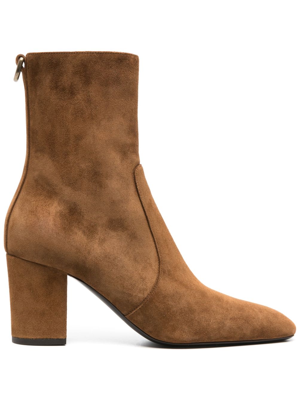 Saint Laurent Betty 中跟绒面皮靴 - 褐色