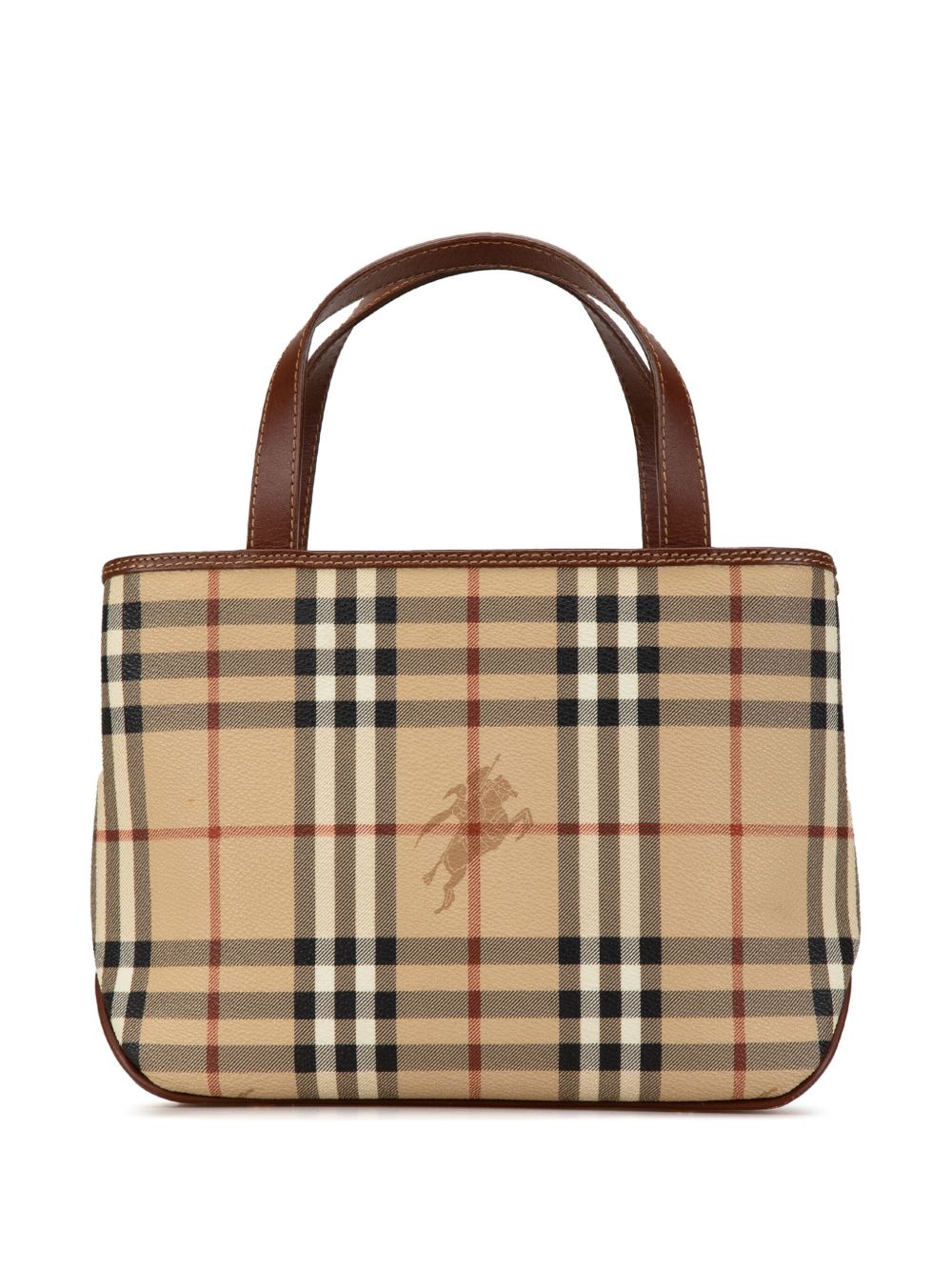 Burberry Pre-Owned Haymarket Check 涂层帆布手提包（2000-2017年典藏款） - 褐色
