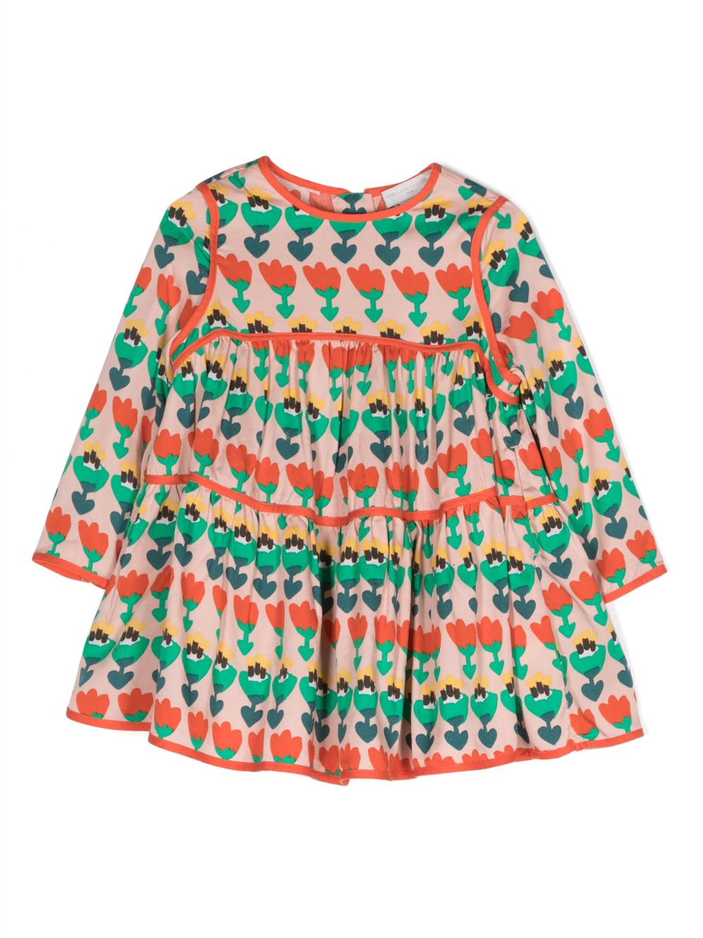 Stella McCartney Kids 花卉印花圆领连衣裙 - 粉色