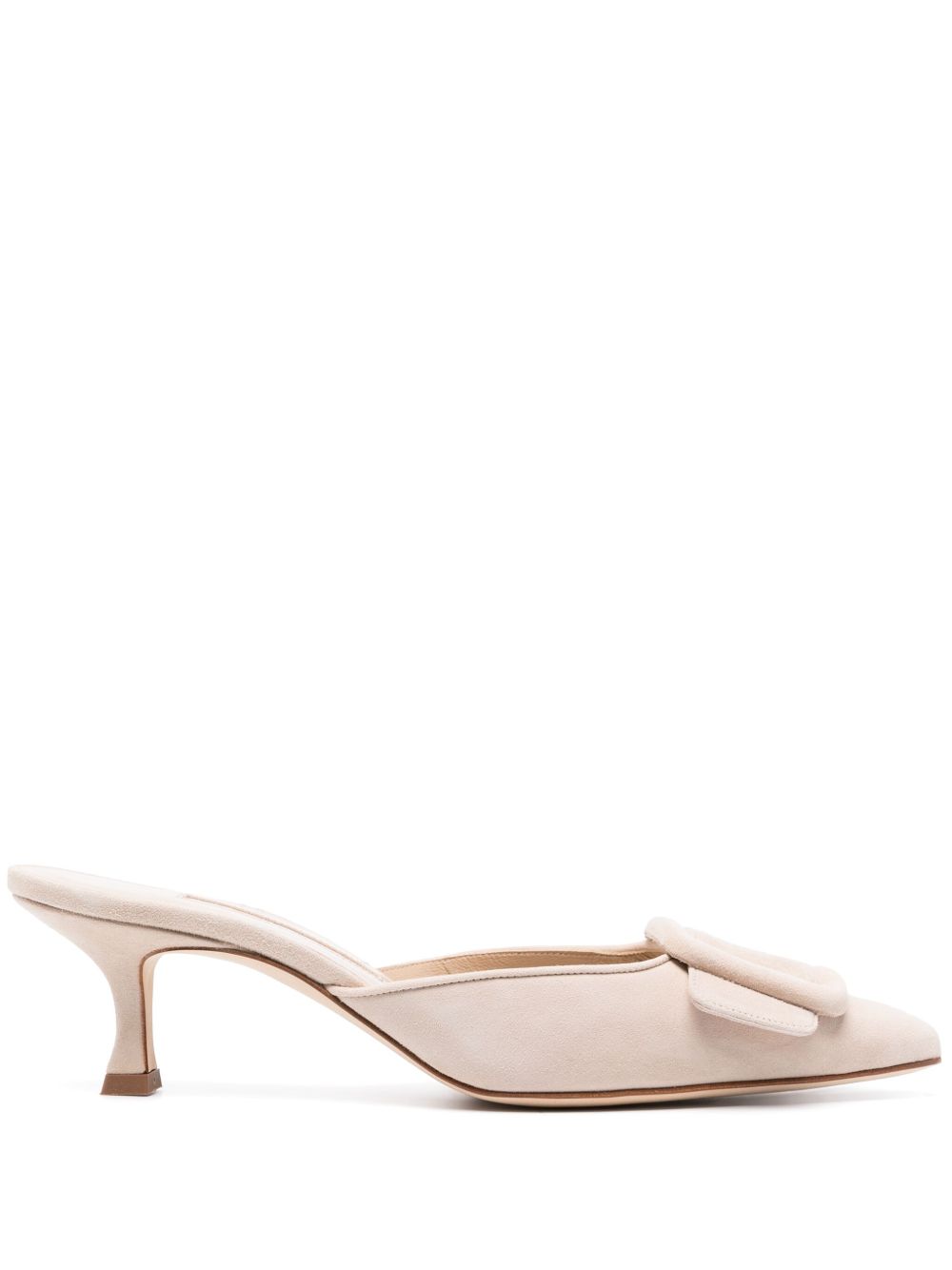 Manolo Blahnik Maysale 绒面皮中跟鞋 - 中性色