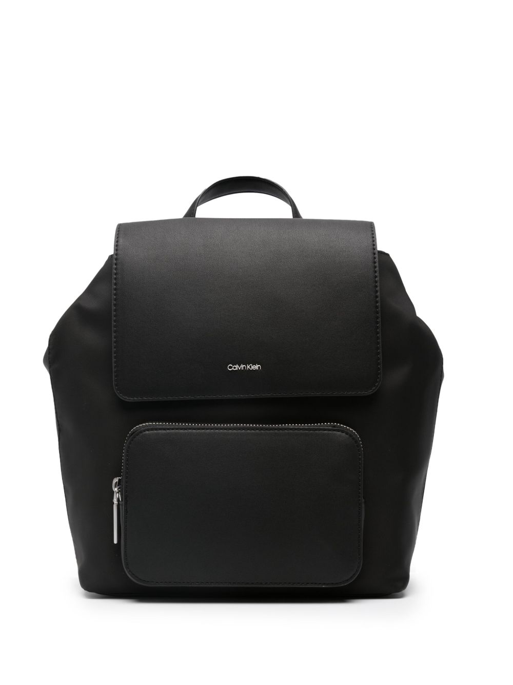 Calvin Klein logo人造皮革双肩包 - 黑色