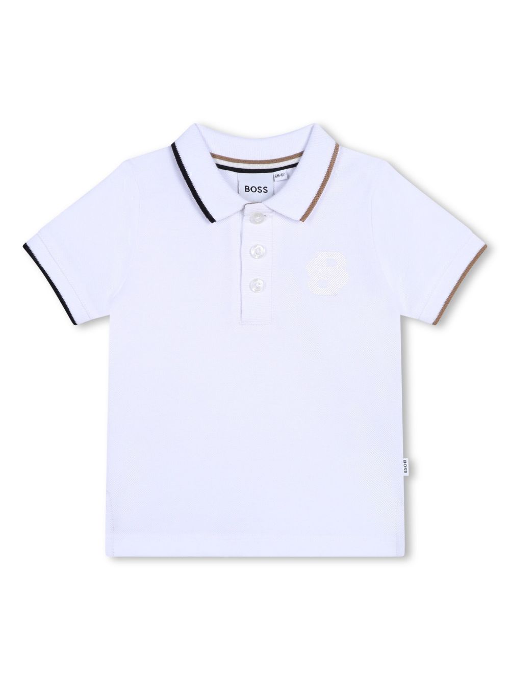 BOSS Kidswear logo刺绣polo衫 - 白色