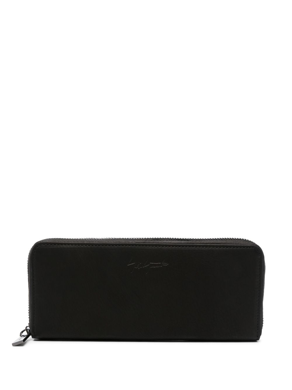 Discord Yohji Yamamoto logo凹面压花皮质钱包 - 黑色
