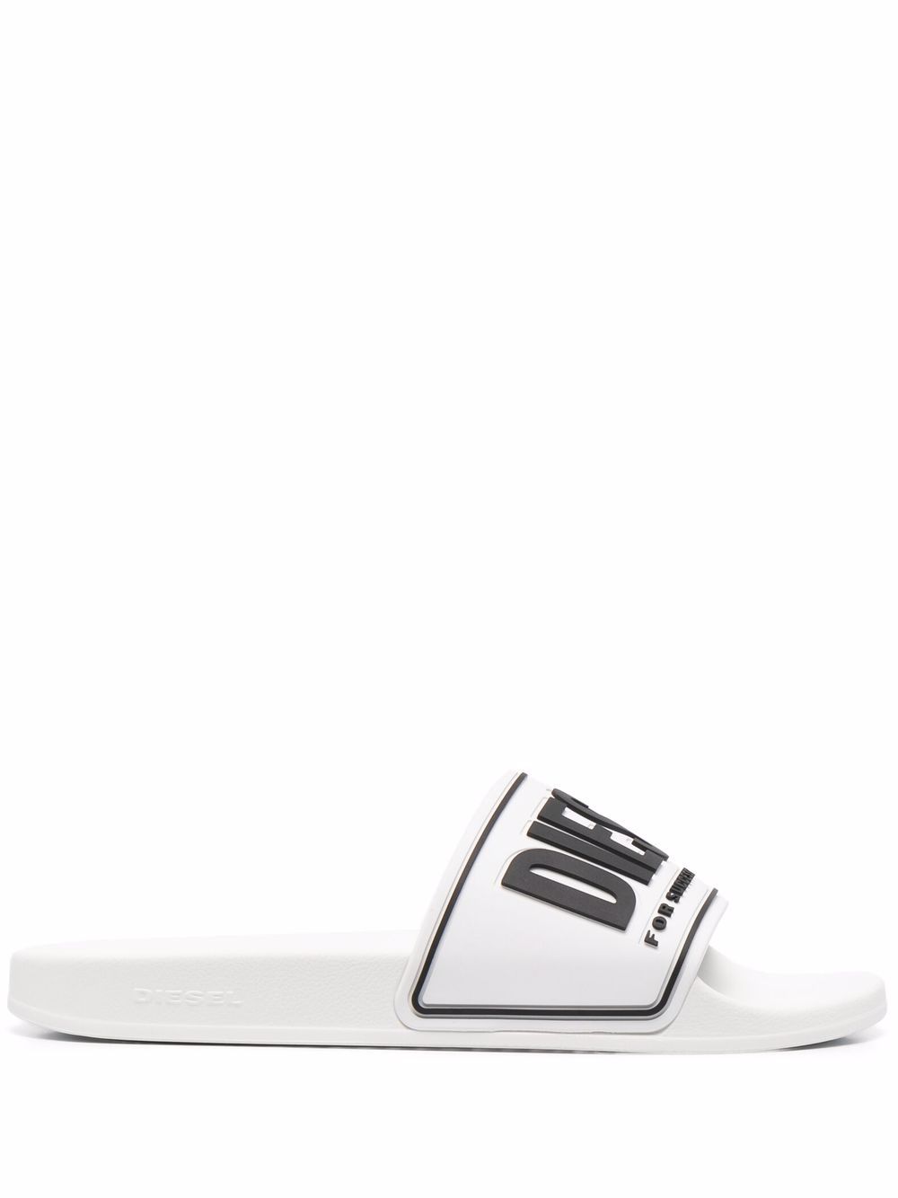 Diesel Sa-Mayemi Cc logo压纹拖鞋 - 白色
