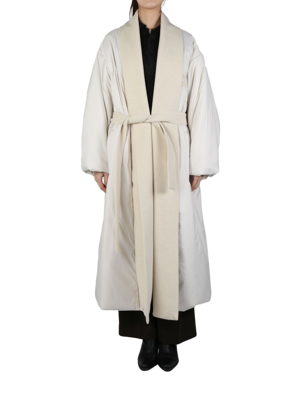 Auralee belted coat - 白色