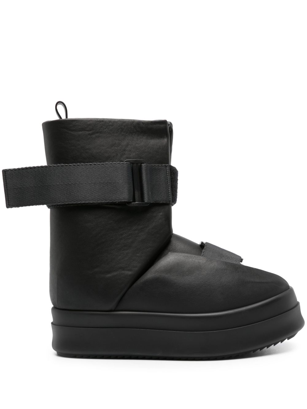 Rick Owens 扣环皮质及踝靴 - 黑色