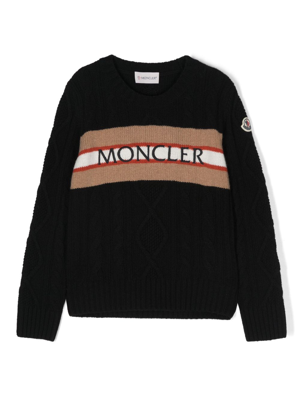 Moncler Enfant logo刺绣卫衣 - 黑色