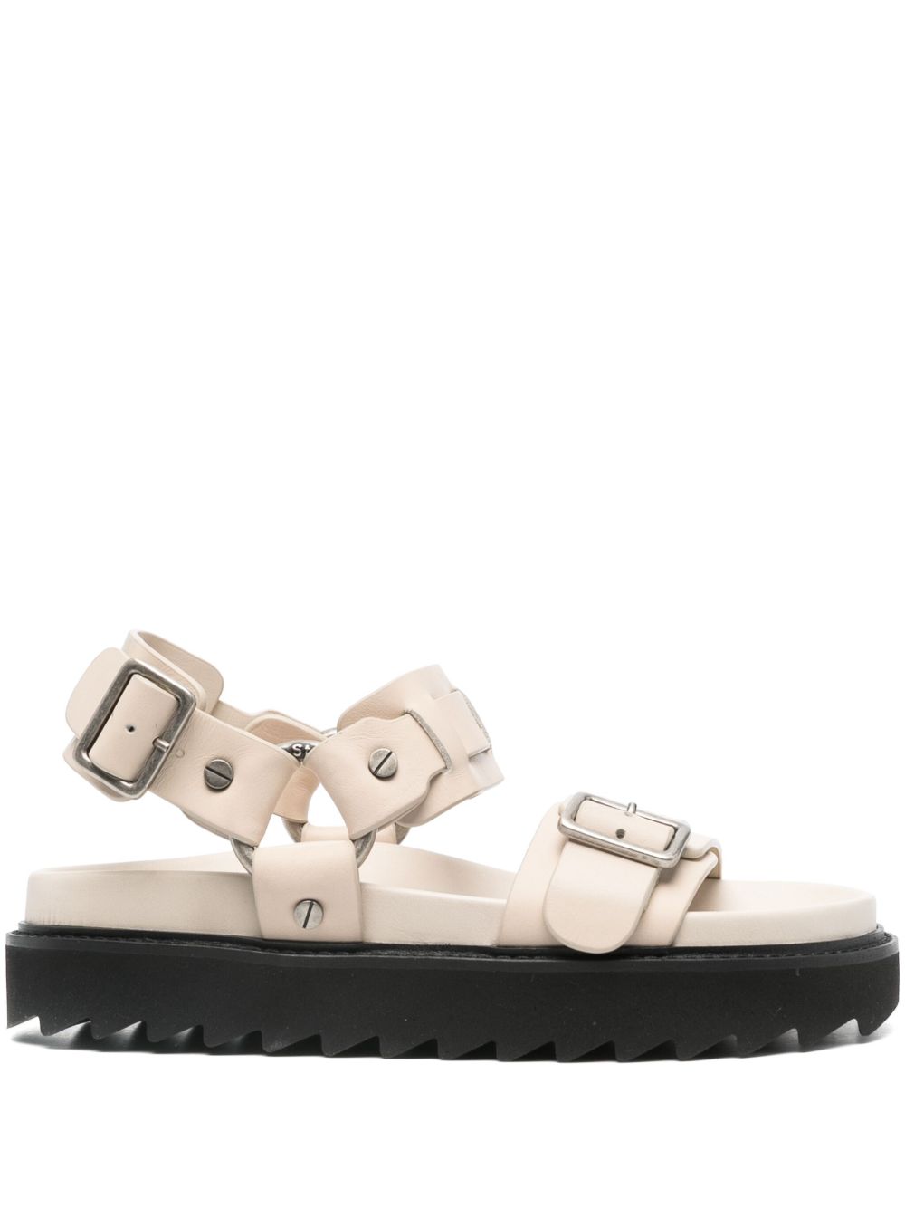 Acne Studios 皮质扣环凉鞋 - 中性色