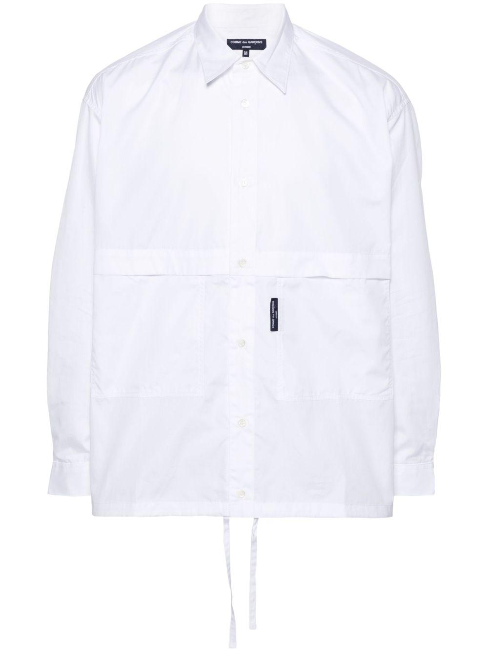 Comme des Garçons Homme 抽绳下摆棉衬衫 - 白色