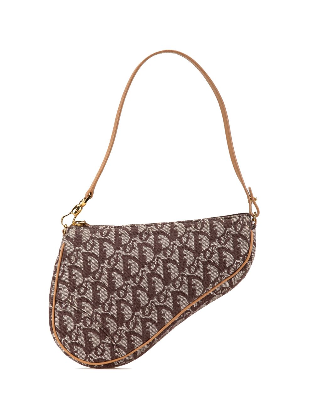 Christian Dior Pre-Owned Mini Oblique Saddle Pochette 单肩包（2001年典藏款） - 褐色