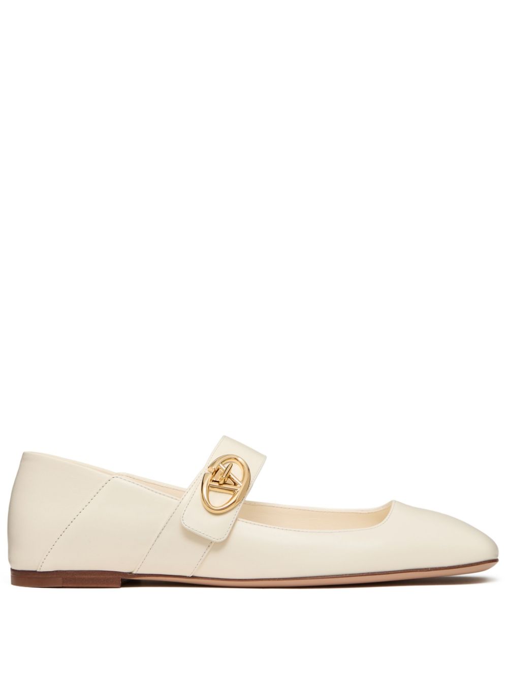 Valentino Garavani VLogo Locker 玛丽珍平底鞋 - 中性色