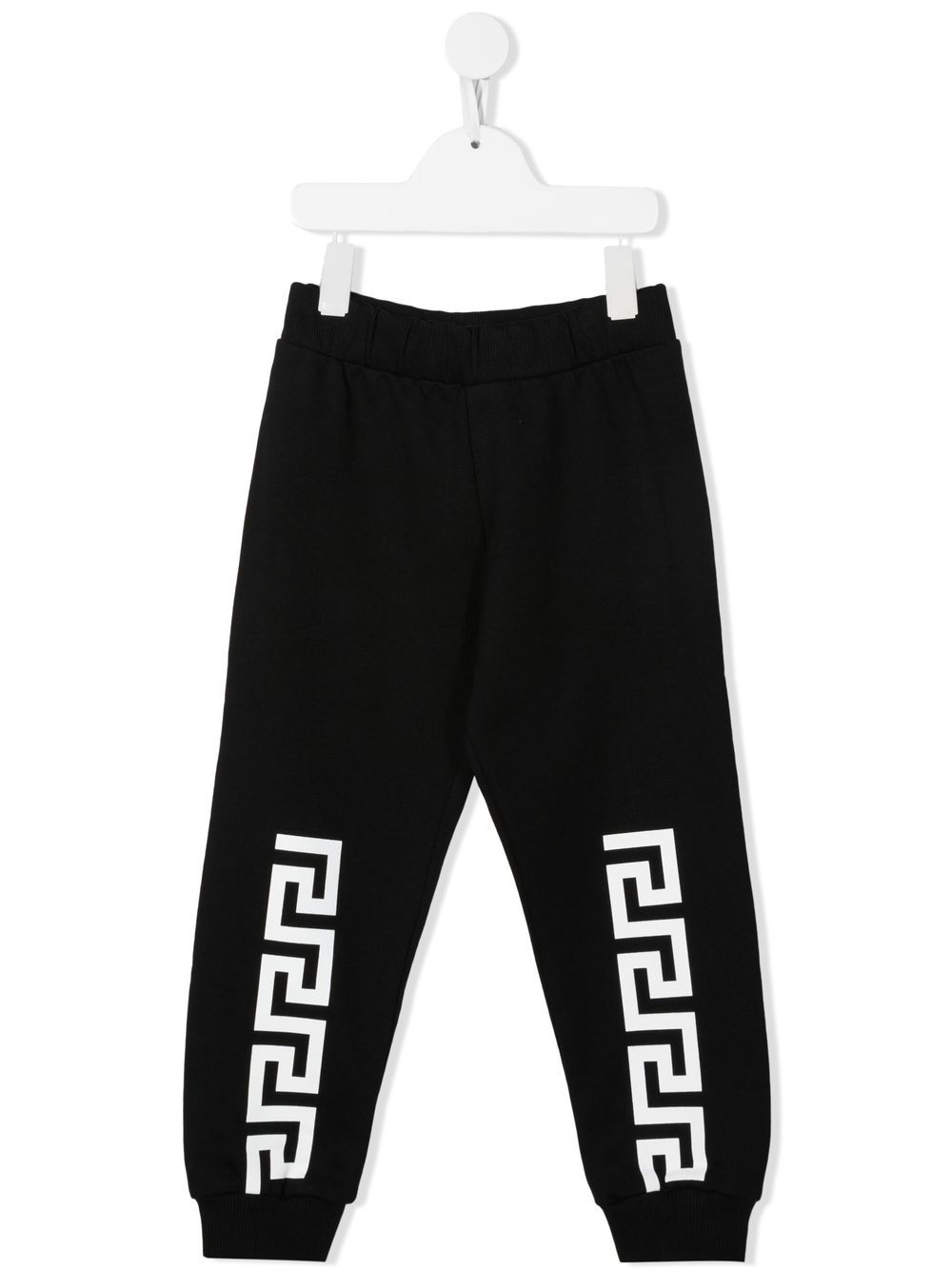 Versace Kids 范思哲 Greca 印花运动裤 - 黑色