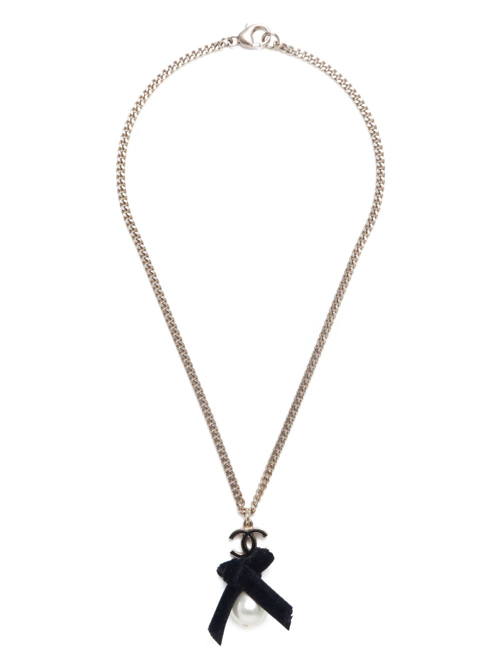 CHANEL Pre-Owned CC Mark 珠饰项链（2007年典藏款） - 金色