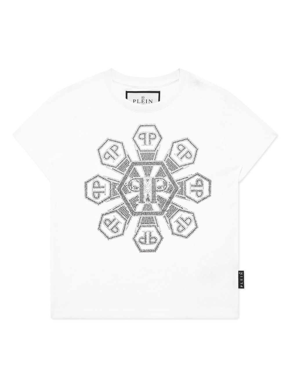 Philipp Plein Junior 经典logo铆钉T恤 - 白色
