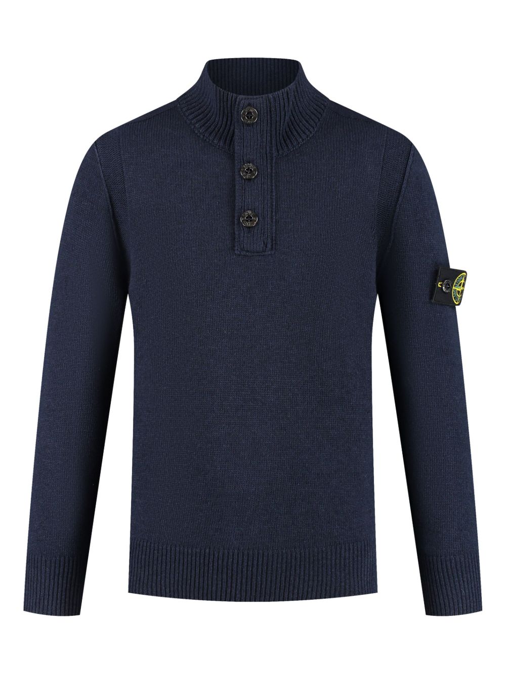 Stone Island Junior 罗盘徽章针织毛衣 - 蓝色