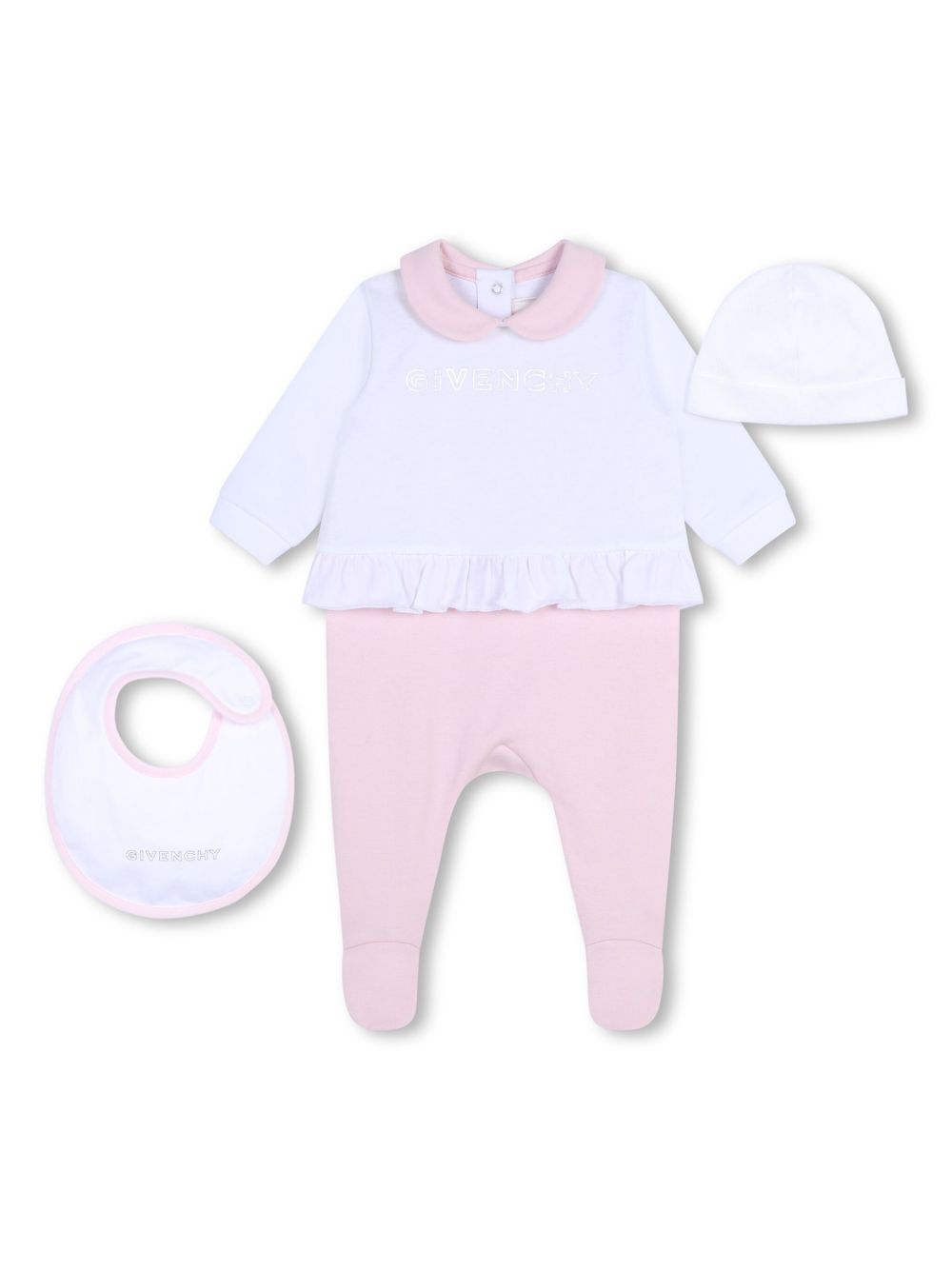 Givenchy Kids logo贴花睡衣套装（三件装） - 粉色