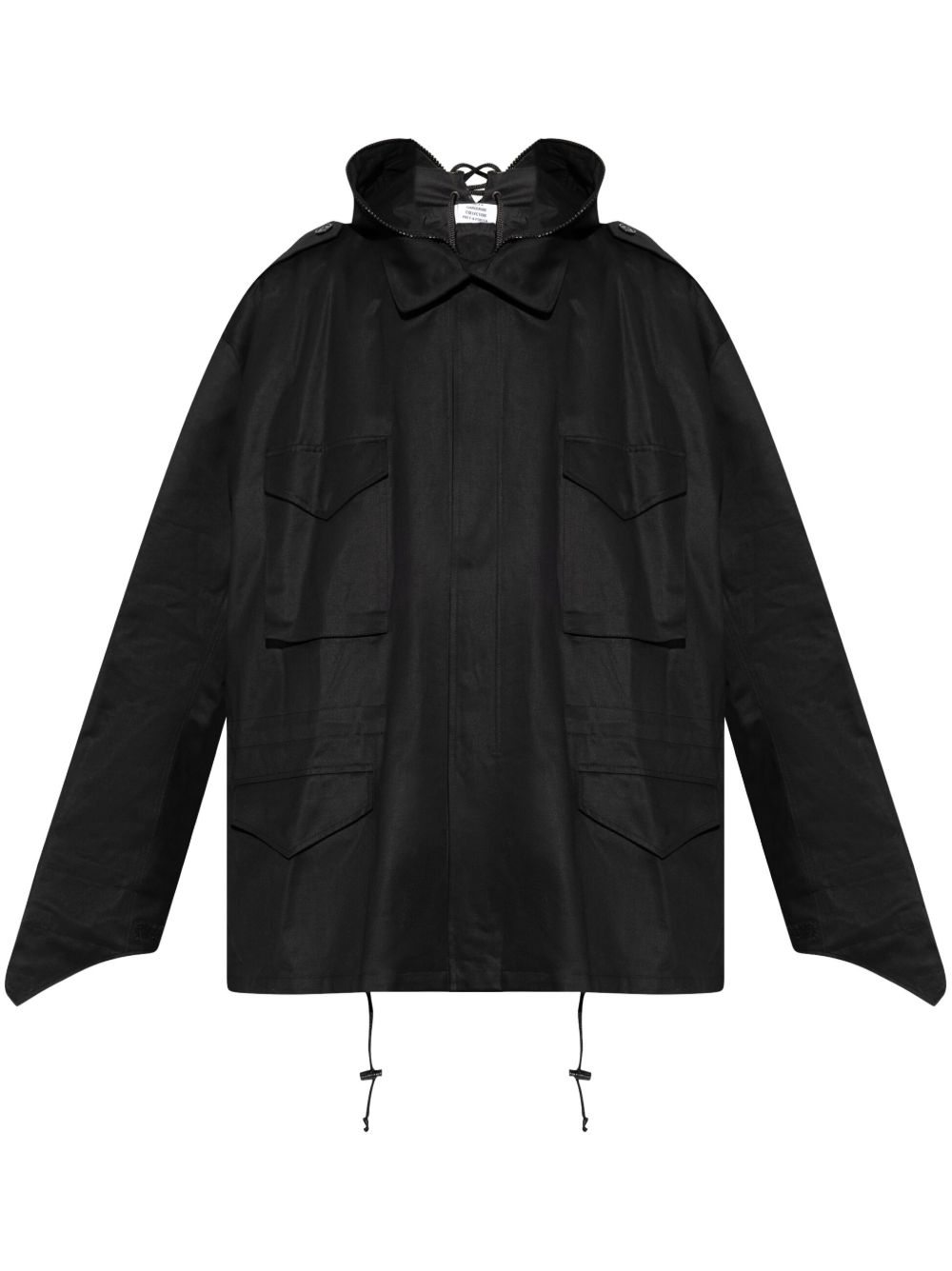 VETEMENTS 棉连帽夹克 - 黑色