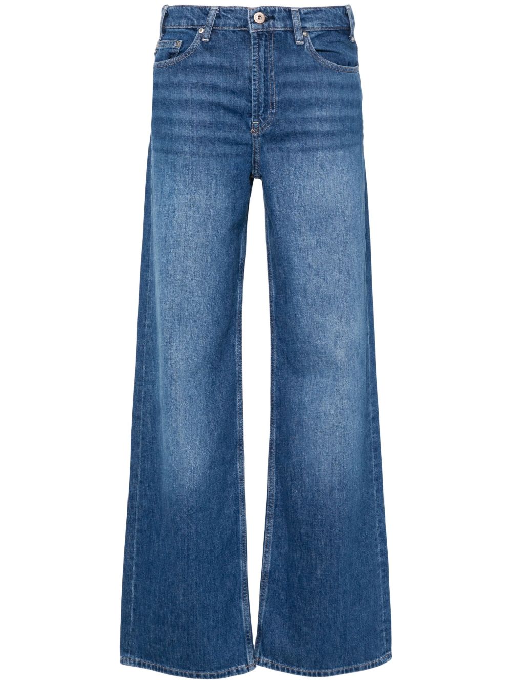AG Jeans 中腰阔腿牛仔裤 - 蓝色