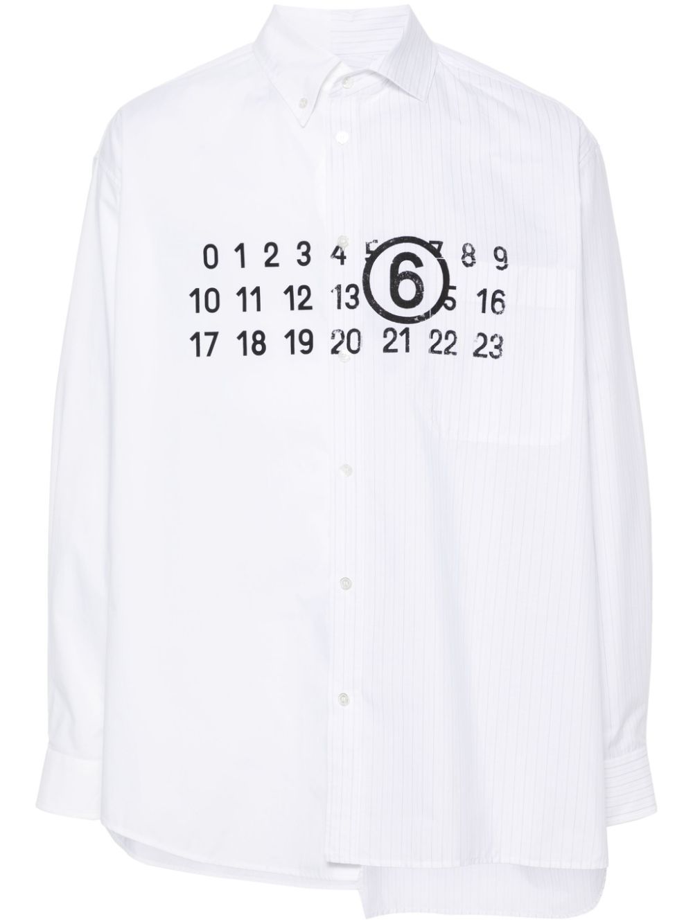 MM6 Maison Margiela 不对称拼接衬衫 - 白色
