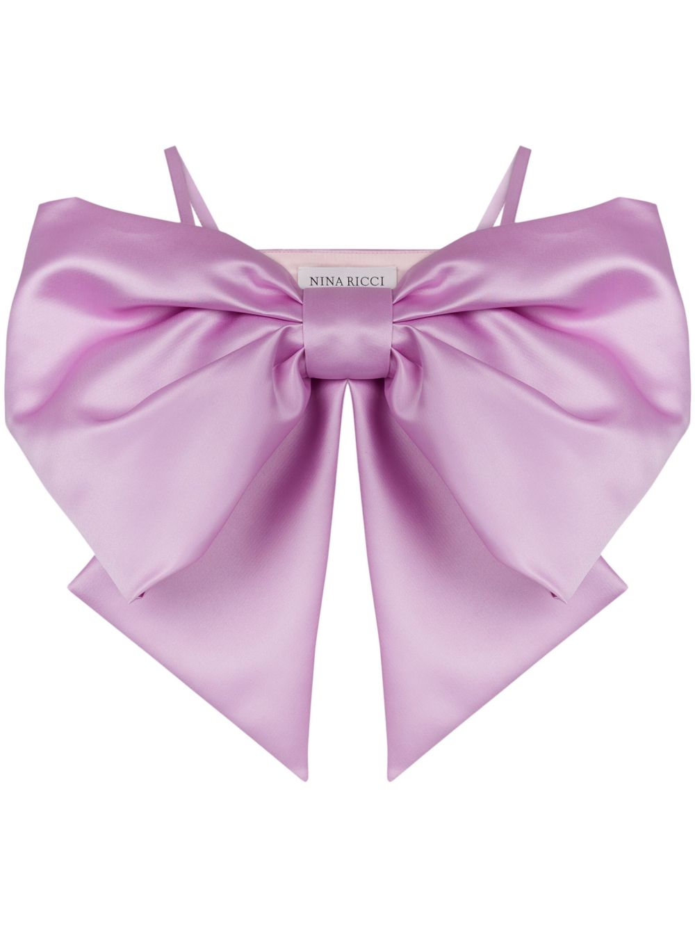 Nina Ricci 蝴蝶结细节缎面效果短款上衣 - 粉色