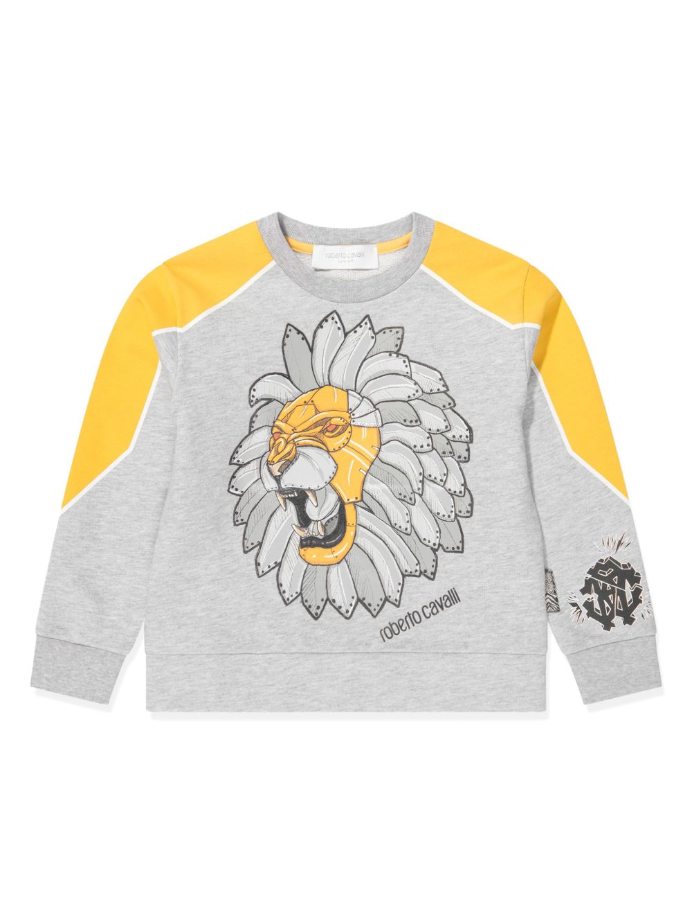 Roberto Cavalli Junior 图案印花棉卫衣 - 灰色