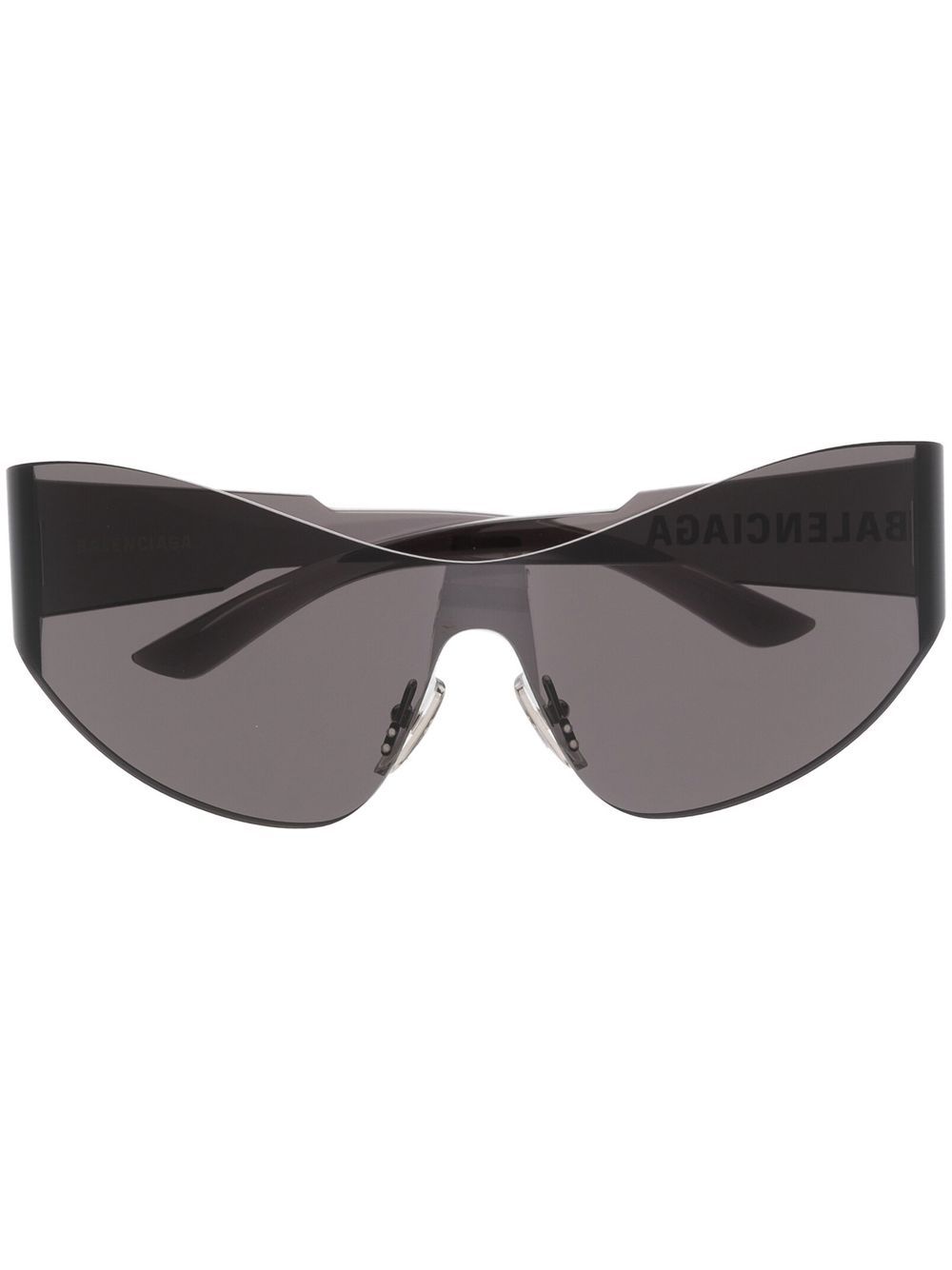 Balenciaga Eyewear 盾牌透明框太阳眼镜 - 黑色