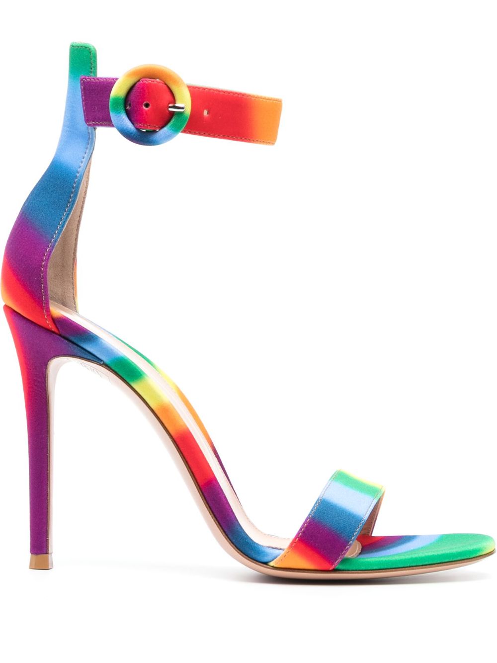 Gianvito Rossi 扣环开合皮质凉鞋 - 橘色