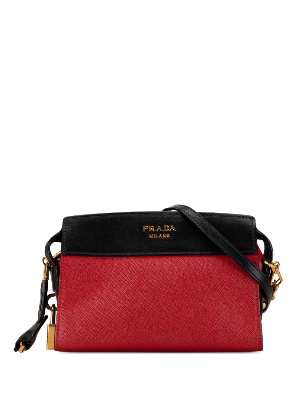 Prada Pre-Owned Saffiano and City Calf Esplanade 斜挎包（2010-2023年典藏款） - 黑色