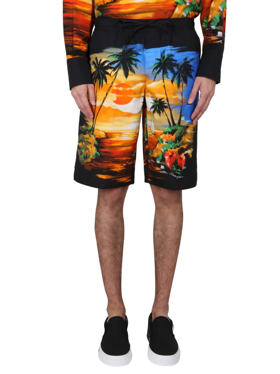 Dolce & Gabbana 夏威夷印花百慕大短裤