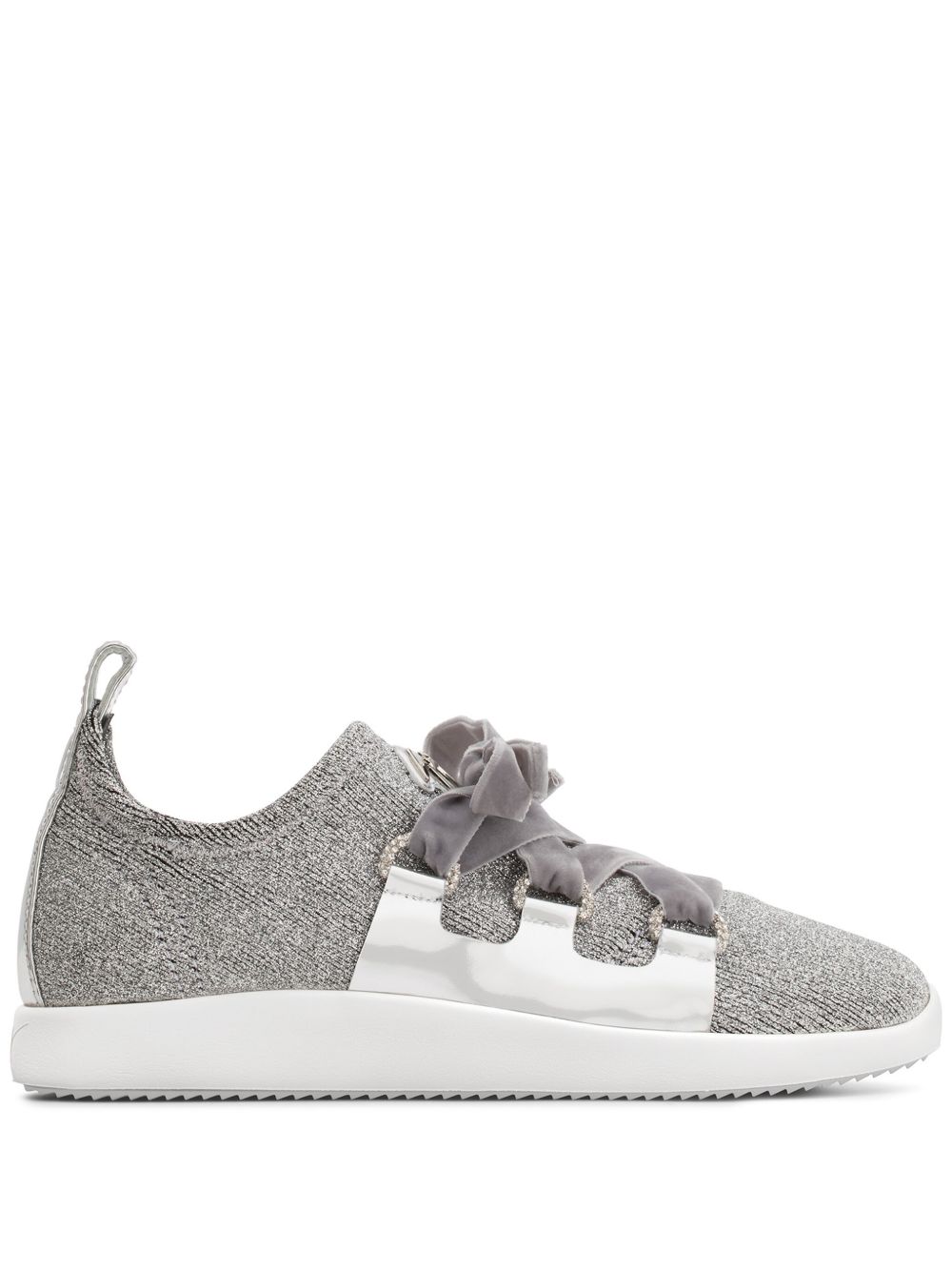 Giuseppe Zanotti Maggie 金属感亮片金葱运动鞋 - 银色