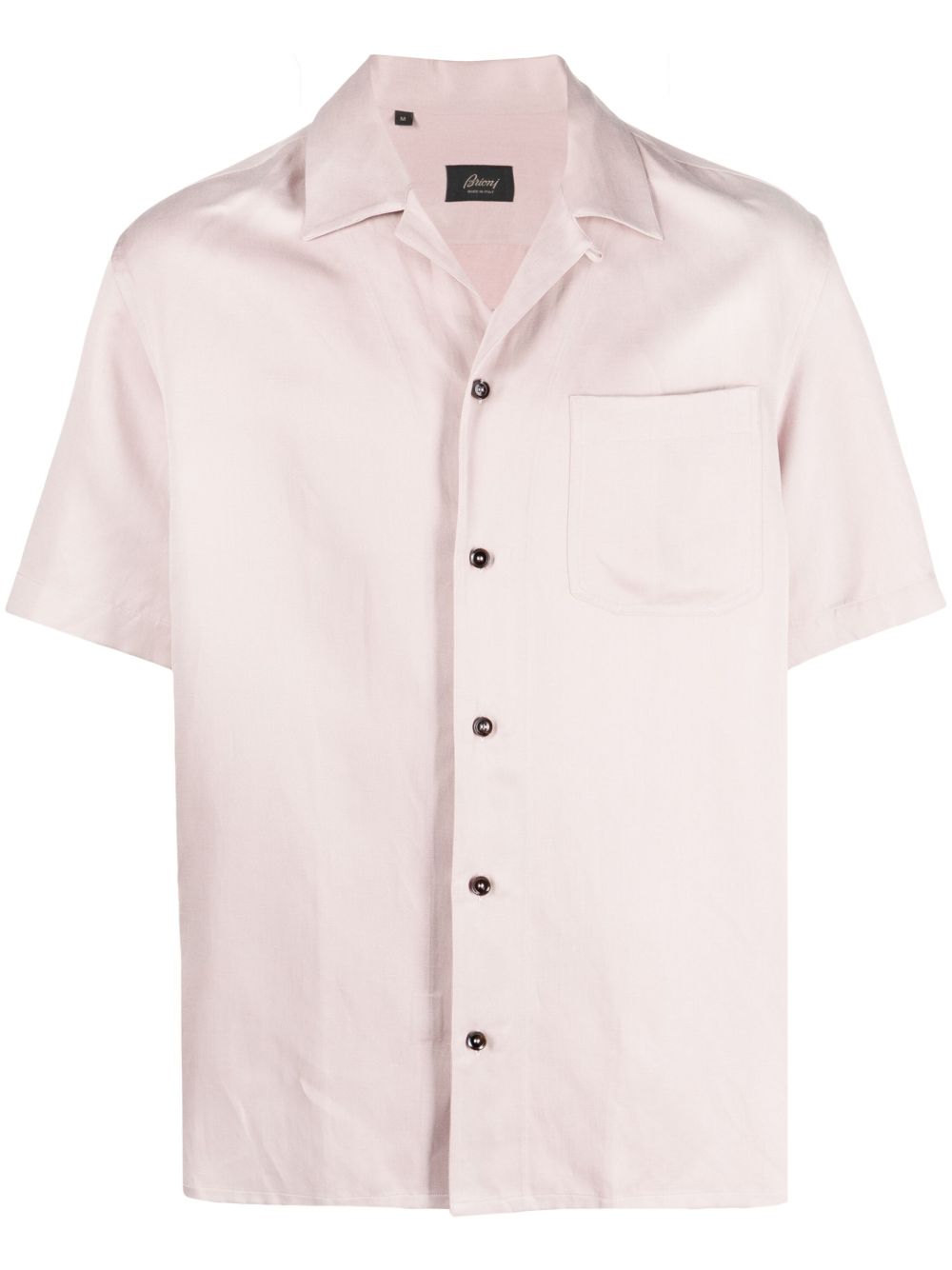 Brioni 短袖排扣衬衫 - 粉色