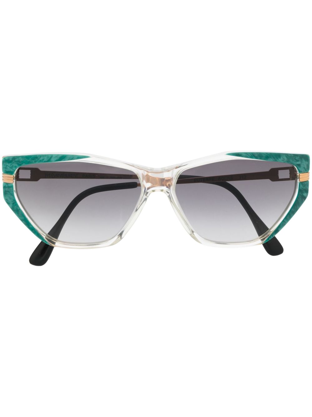 Saint Laurent Pre-Owned 椭圆框太阳眼镜（1990年代典藏款） - 绿色
