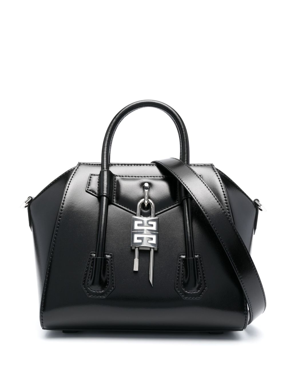 Givenchy Antigona Lock 皮质手提包 - 黑色