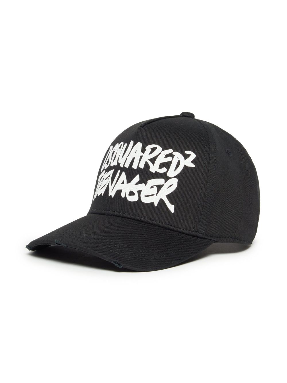 DSQUARED2 KIDS logo印花棉棒球帽 - 黑色