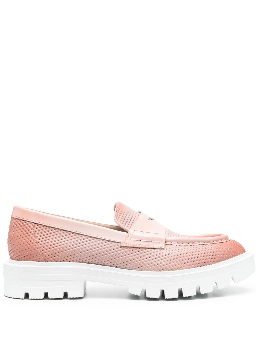 Santoni 皮质经典乐福鞋 - 粉色
