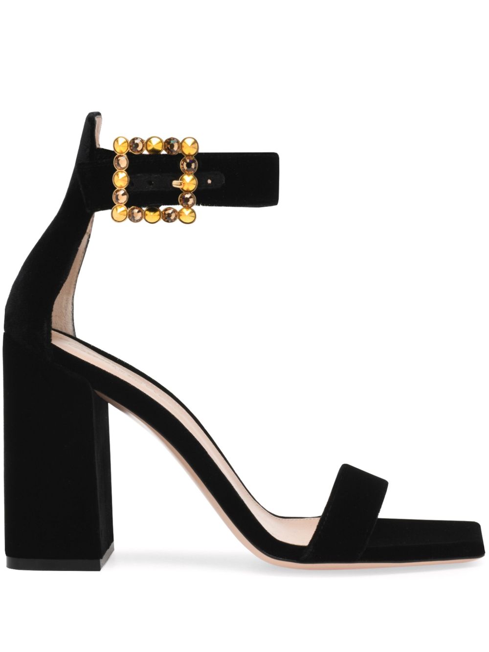 Gianvito Rossi Wondy 丝绒高跟凉鞋 - 黑色
