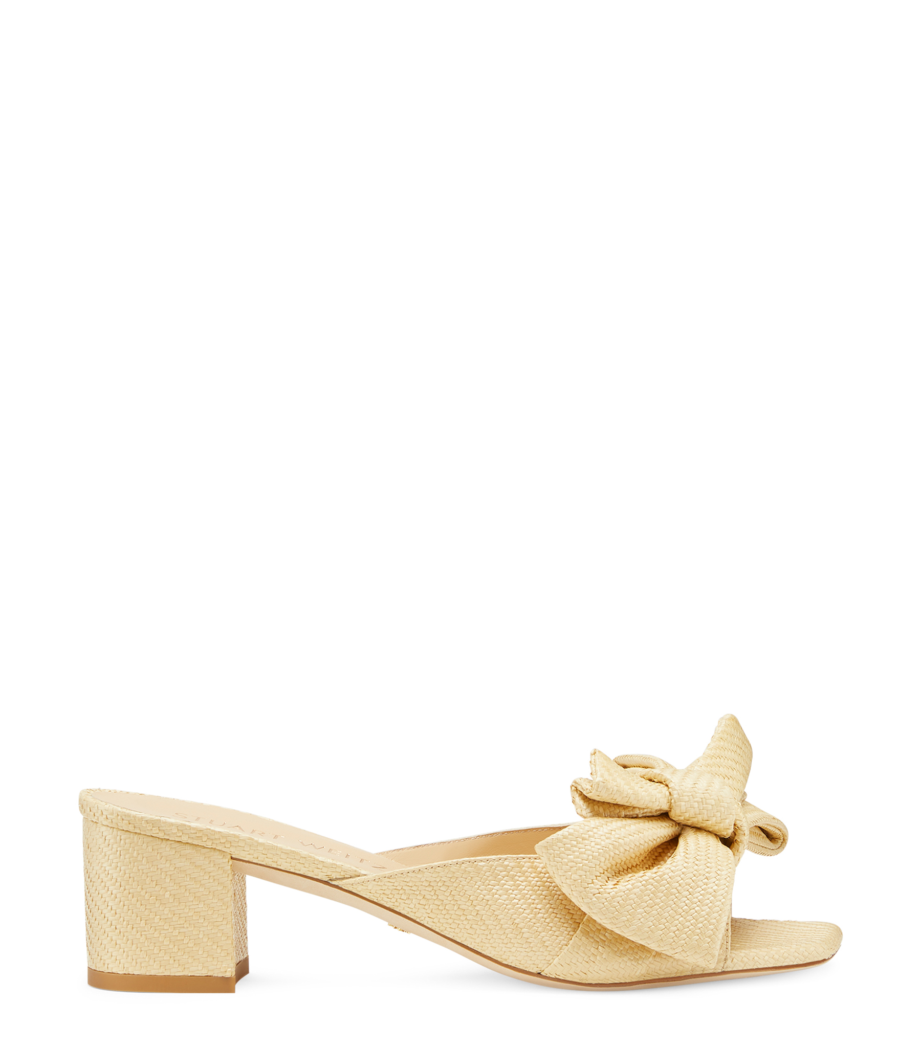 Stuart Weitzman Loveknot 50 Block Slide - Woman Sandals Wheat 38