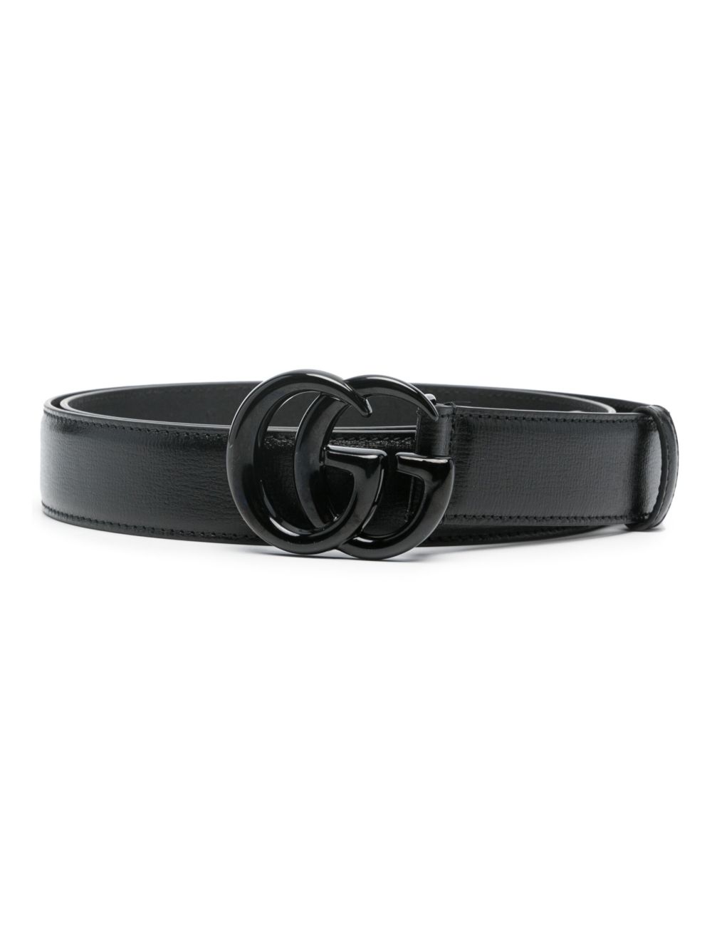 Gucci GG Marmont 皮质腰带 - 黑色